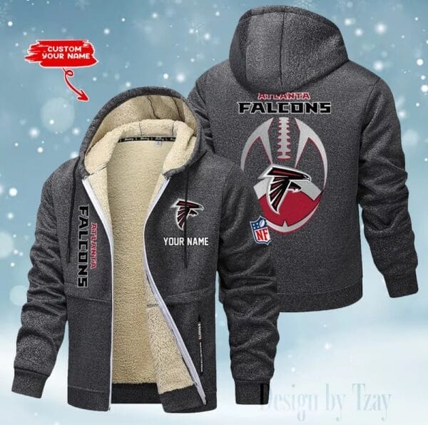 Atlanta Falcons Premium Personalized Zip-Up Velvet Jacket AMCZUVJK000025 - Image 5