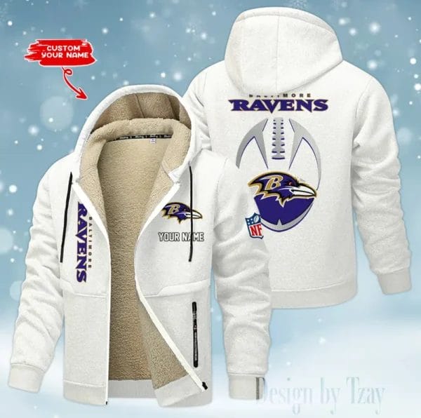 Baltimore Ravens Premium Personalized Zip-Up Velvet Jacket AMCZUVJK000027 - Image 8
