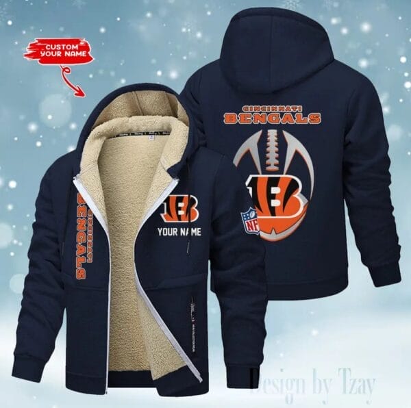 Cincinnati Bengals Premium Personalized Zip-Up Velvet Jacket AMCZUVJK000030 - Image 2