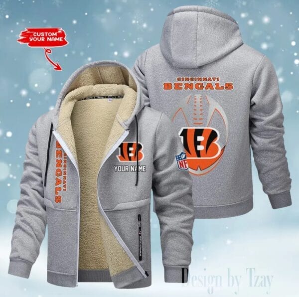 Cincinnati Bengals Premium Personalized Zip-Up Velvet Jacket AMCZUVJK000030 - Image 3