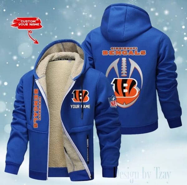Cincinnati Bengals Premium Personalized Zip-Up Velvet Jacket AMCZUVJK000030 - Image 4