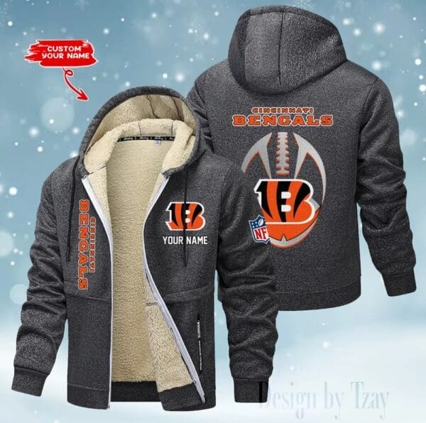 Cincinnati Bengals Premium Personalized Zip-Up Velvet Jacket AMCZUVJK000030 - Image 6