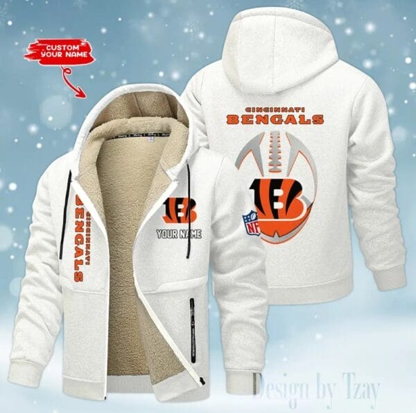 Cincinnati Bengals Premium Personalized Zip-Up Velvet Jacket AMCZUVJK000030 - Image 9