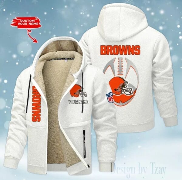 Cleveland Browns Premium Personalized Zip-Up Velvet Jacket AMCZUVJK000031 - Image 8
