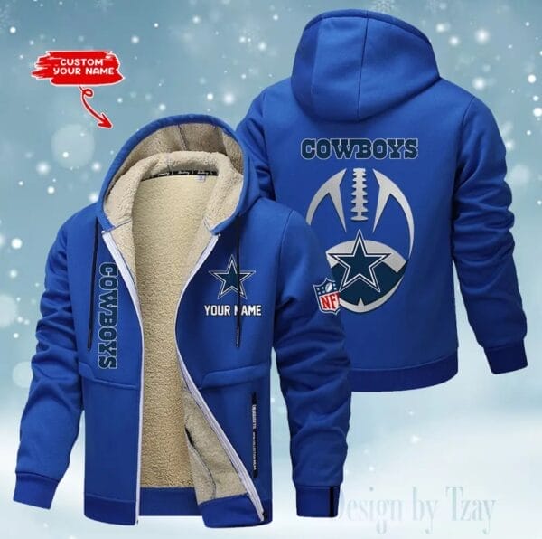 Dallas Cowboys Premium Personalized Zip-Up Velvet Jacket AMCZUVJK000032 - Image 2