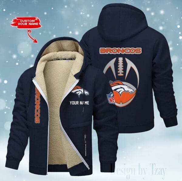 Denver Broncos Premium Personalized Zip-Up Velvet Jacket AMCZUVJK000033 - Image 3