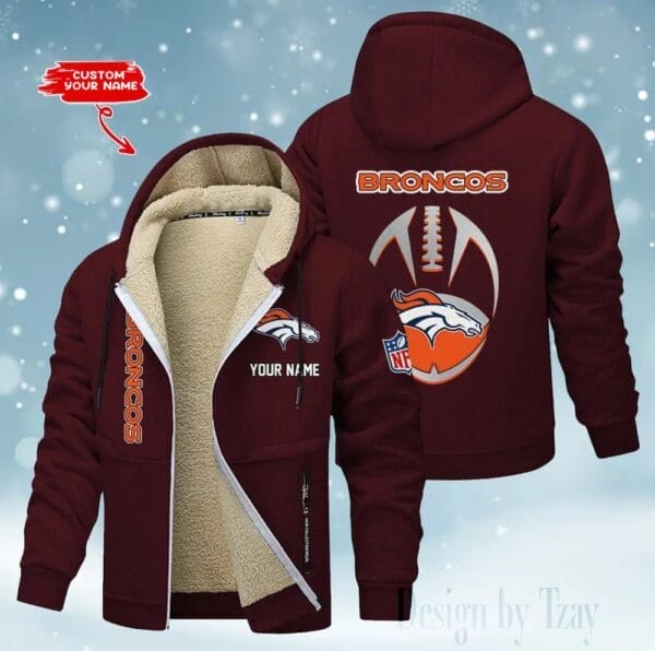 Denver Broncos Premium Personalized Zip-Up Velvet Jacket AMCZUVJK000033 - Image 7