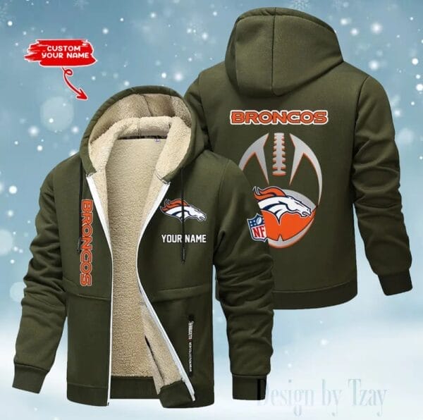 Denver Broncos Premium Personalized Zip-Up Velvet Jacket AMCZUVJK000033 - Image 8