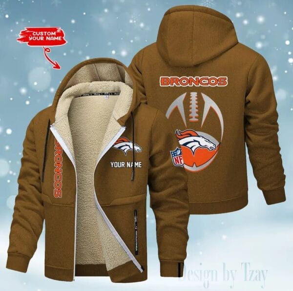 Denver Broncos Premium Personalized Zip-Up Velvet Jacket AMCZUVJK000033 - Image 9