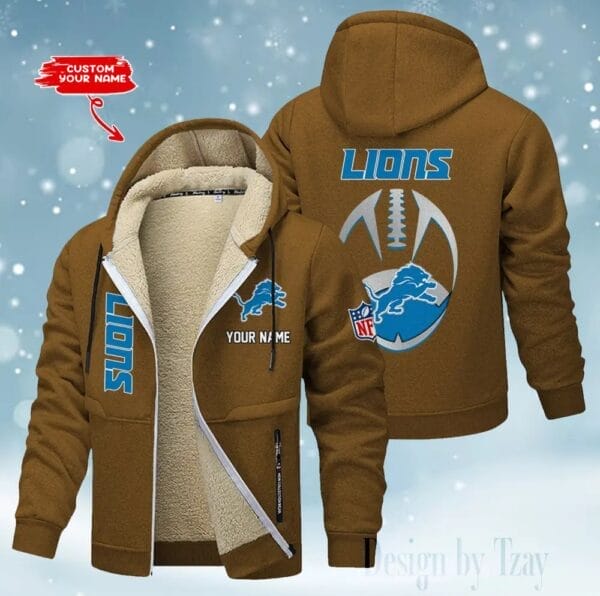 Detroit Lions Premium Personalized Zip-Up Velvet Jacket AMCZUVJK000034 - Image 2