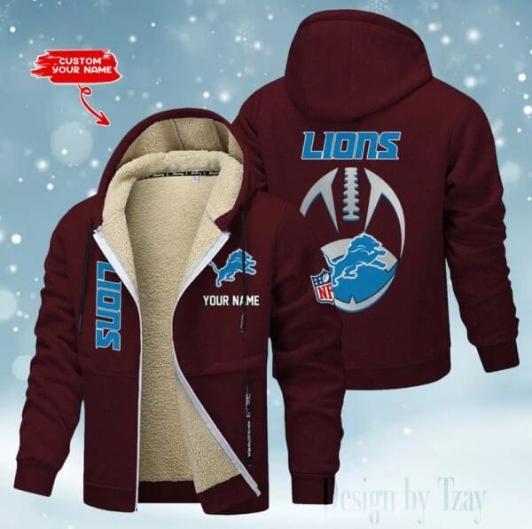 Detroit Lions Premium Personalized Zip-Up Velvet Jacket AMCZUVJK000034 - Image 4
