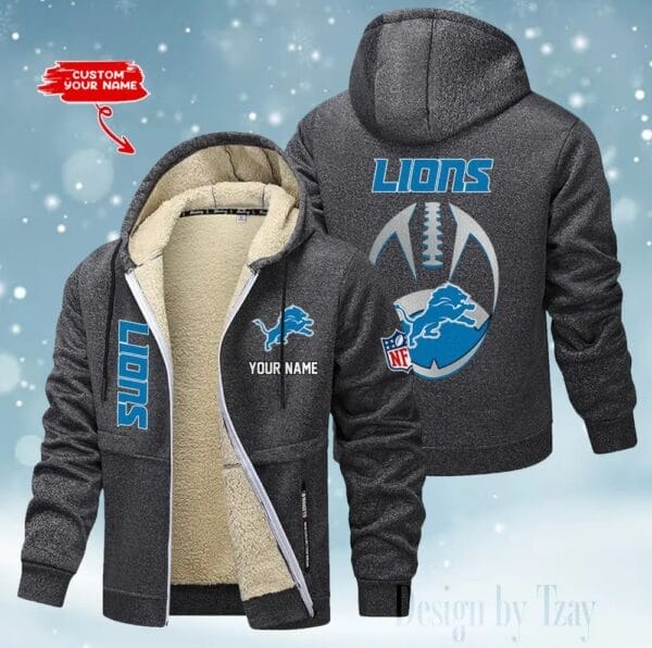 Detroit Lions Premium Personalized Zip-Up Velvet Jacket AMCZUVJK000034 - Image 5
