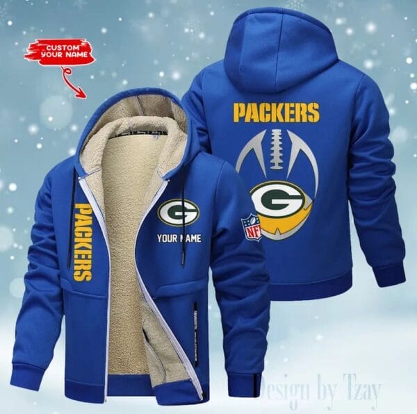 Green Bay Packers Premium Personalized Zip-Up Velvet Jacket AMCZUVJK000035 - Image 2