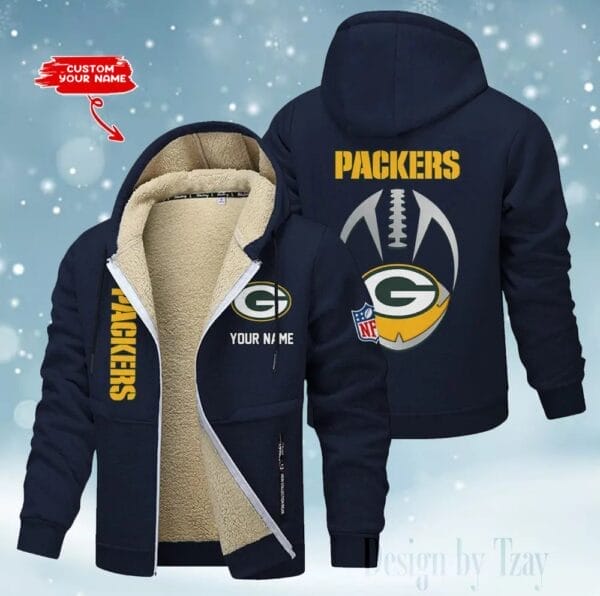 Green Bay Packers Premium Personalized Zip-Up Velvet Jacket AMCZUVJK000035 - Image 3