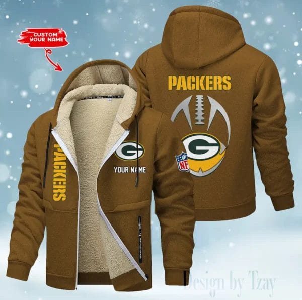 Green Bay Packers Premium Personalized Zip-Up Velvet Jacket AMCZUVJK000035 - Image 9