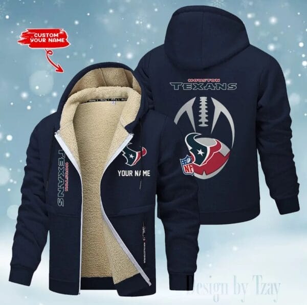 Houston Texans Premium Personalized Zip-Up Velvet Jacket AMCZUVJK000037 - Image 3