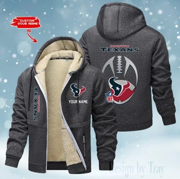 Houston Texans Premium Personalized Zip-Up Velvet Jacket AMCZUVJK000037 - Image 5
