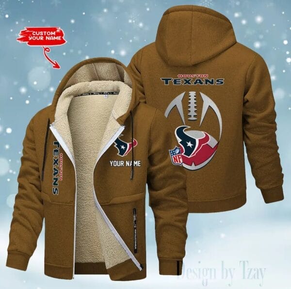 Houston Texans Premium Personalized Zip-Up Velvet Jacket AMCZUVJK000037 - Image 9
