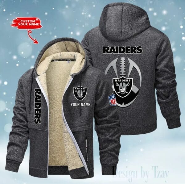 Las Vegas Raiders Premium Personalized Zip-Up Velvet Jacket AMCZUVJK000039 - Image 4
