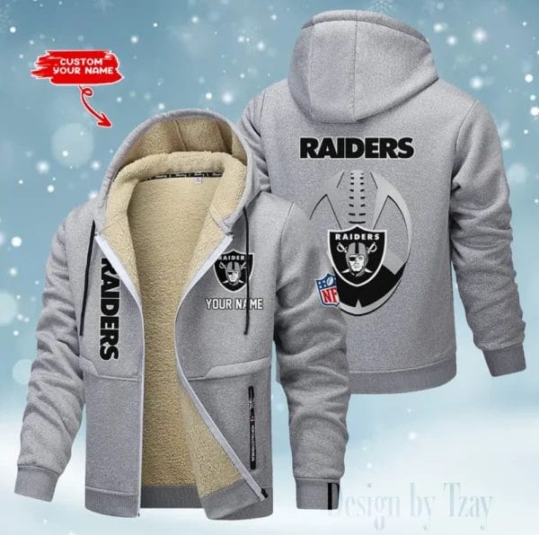 Las Vegas Raiders Premium Personalized Zip-Up Velvet Jacket AMCZUVJK000039 - Image 7