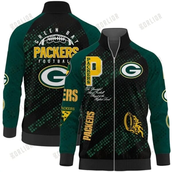 Green Bay Packers Premium All-Over Print Stand Collar Jacket AMCSCJK000028