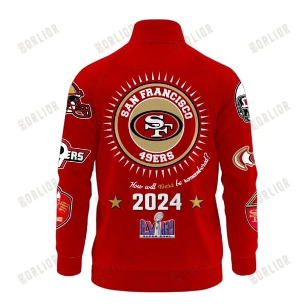 San Francisco 49ers Premium All-Over Print Stand Collar Jacket AMCSCJK000076 - Image 3