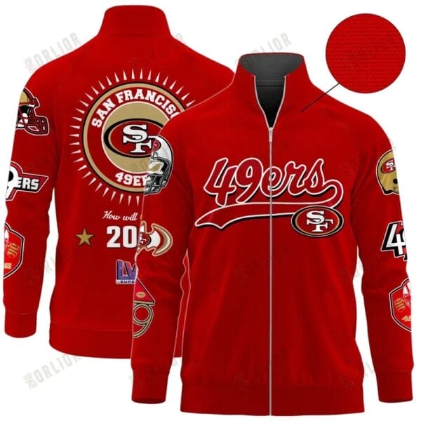 San Francisco 49ers Premium All-Over Print Stand Collar Jacket AMCSCJK000076