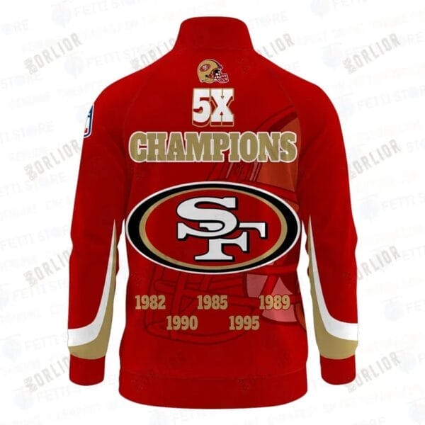 San Francisco 49ers Premium All-Over Print Stand Collar Jacket AMCSCJK000075 - Image 3