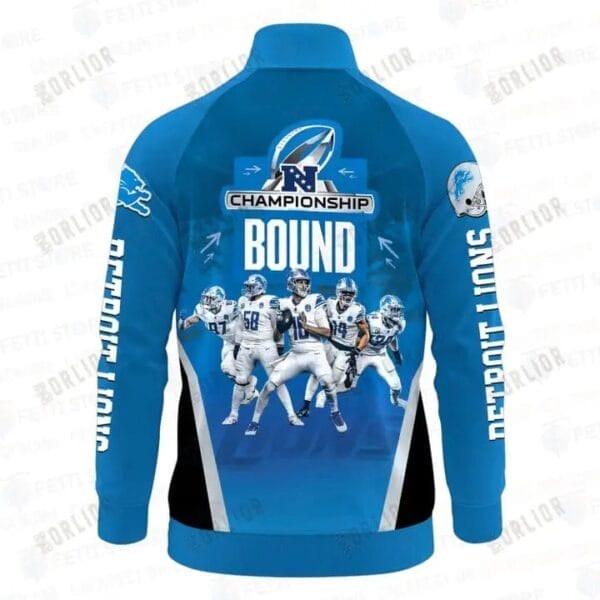 Detroit Lions Premium All-Over Print Stand Collar Jacket AMCSCJK000079 - Image 2