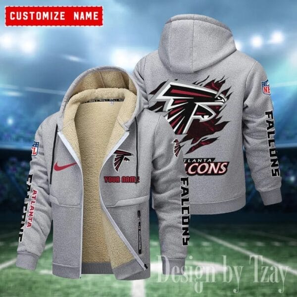 Atlanta Falcons Premium Personalized Zip-Up Velvet Jacket AMCZUVJK000012 - Image 8