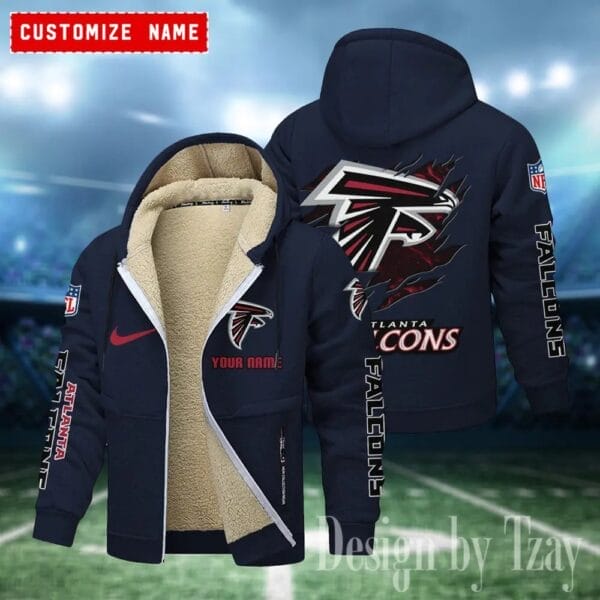 Atlanta Falcons Premium Personalized Zip-Up Velvet Jacket AMCZUVJK000012 - Image 9