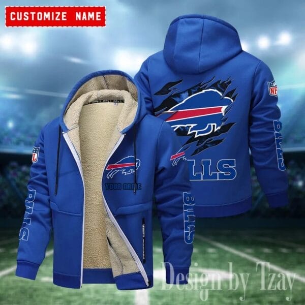 Buffalo Bills Premium Personalized Zip-Up Velvet Jacket AMCZUVJK000006