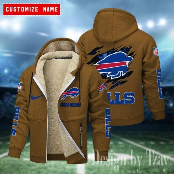 Buffalo Bills Premium Personalized Zip-Up Velvet Jacket AMCZUVJK000006 - Image 2