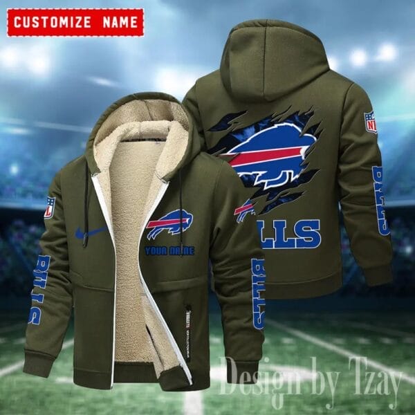 Buffalo Bills Premium Personalized Zip-Up Velvet Jacket AMCZUVJK000006 - Image 4