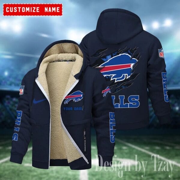 Buffalo Bills Premium Personalized Zip-Up Velvet Jacket AMCZUVJK000006 - Image 9