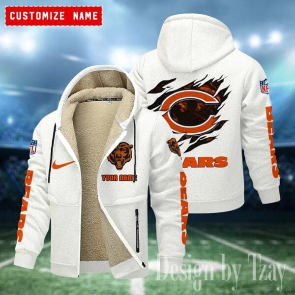 Chicago Bears Premium Personalized Zip-Up Velvet Jacket AMCZUVJK000015 - Image 2