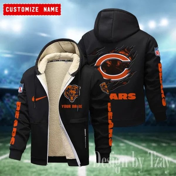 Chicago Bears Premium Personalized Zip-Up Velvet Jacket AMCZUVJK000015 - Image 8