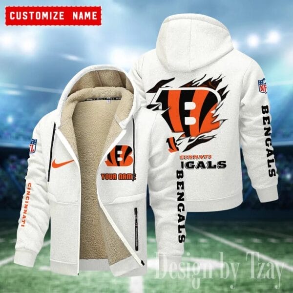 Cincinnati Bengals Premium Personalized Zip-Up Velvet Jacket AMCZUVJK000016 - Image 6