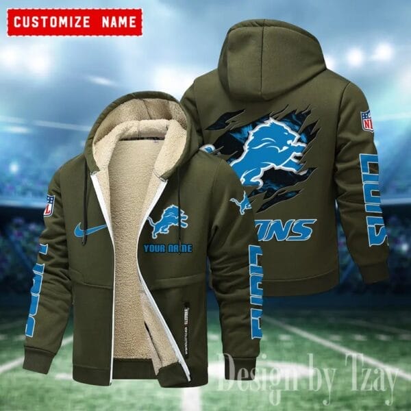 Detroit Lions Premium Personalized Zip-Up Velvet Jacket AMCZUVJK000020 - Image 7