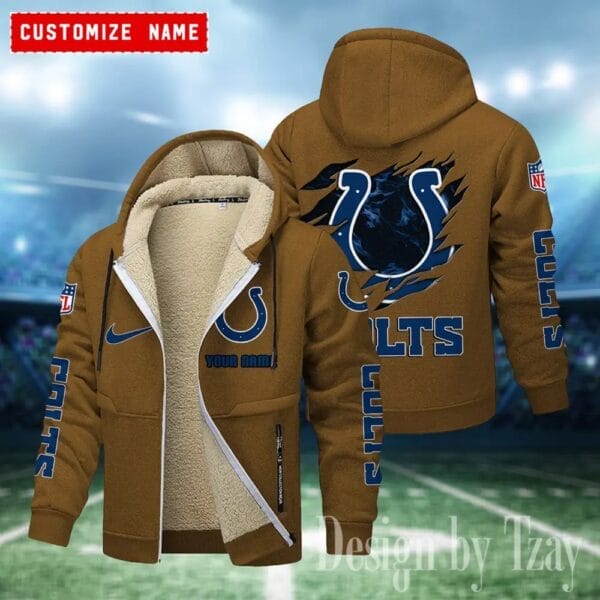 Indianapolis Colts Premium Personalized Zip-Up Velvet Jacket AMCZUVJK000022 - Image 2