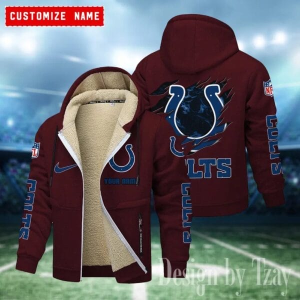 Indianapolis Colts Premium Personalized Zip-Up Velvet Jacket AMCZUVJK000022 - Image 5