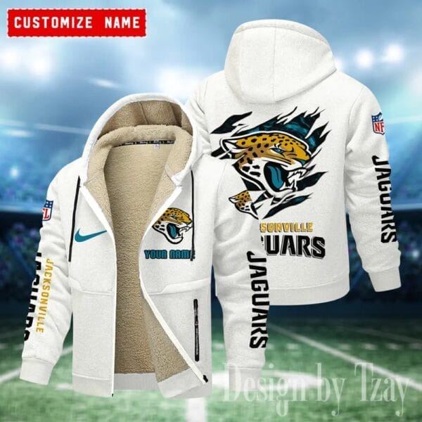 Jacksonville Jaguars Premium Personalized Zip-Up Velvet Jacket AMCZUVJK000019 - Image 2