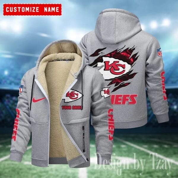 Kansas City Chiefs Premium Personalized Zip-Up Velvet Jacket AMCZUVJK000023 - Image 4