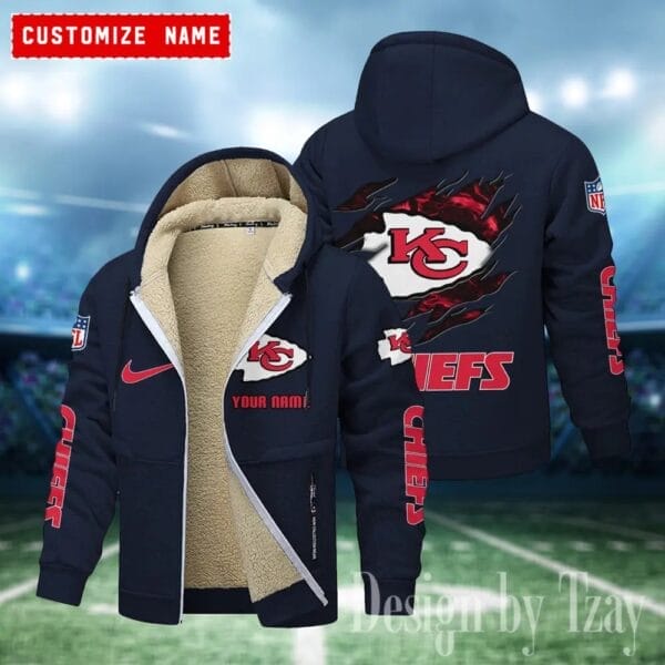Kansas City Chiefs Premium Personalized Zip-Up Velvet Jacket AMCZUVJK000023 - Image 5