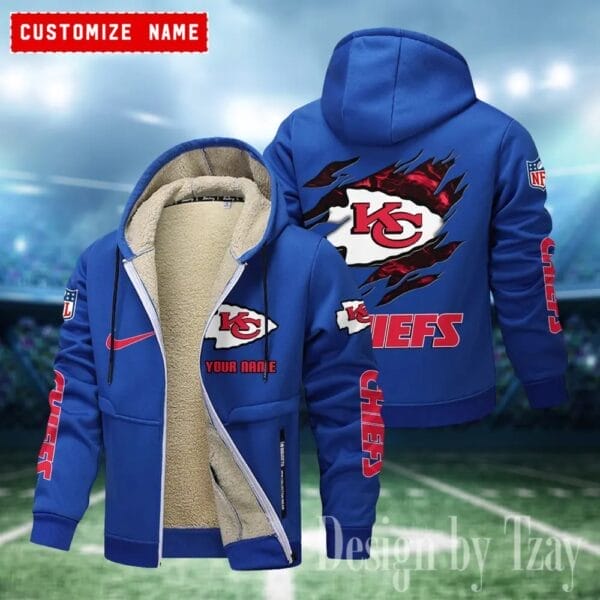 Kansas City Chiefs Premium Personalized Zip-Up Velvet Jacket AMCZUVJK000023 - Image 6