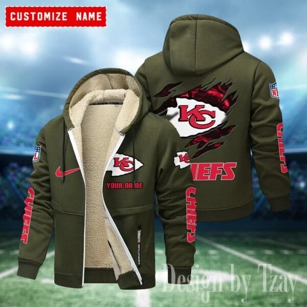 Kansas City Chiefs Premium Personalized Zip-Up Velvet Jacket AMCZUVJK000023 - Image 9