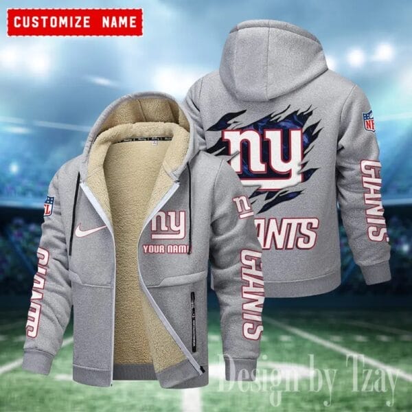 New York Giants Premium Personalized Zip-Up Velvet Jacket AMCZUVJK000045 - Image 6