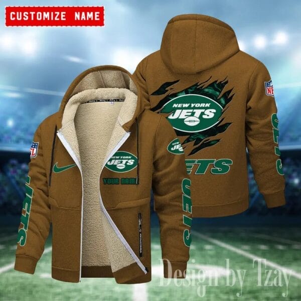 New York Jets Premium Personalized Zip-Up Velvet Jacket AMCZUVJK000046 - Image 8