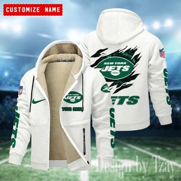 New York Jets Premium Personalized Zip-Up Velvet Jacket AMCZUVJK000046 - Image 9
