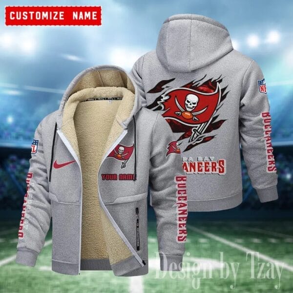 Tampa Bay Buccaneers Premium Personalized Zip-Up Velvet Jacket AMCZUVJK000001 - Image 4